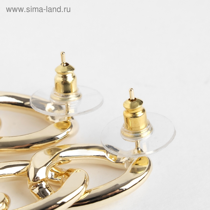 Серьги из металла &laquo;Цепочки&raquo; полукруг, цвет золото