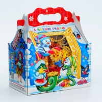 Новый год. Подарочная коробка Новогодняя Ларец простой "Часики" с анимацией 20 х 12 х 17 см. Новый год. Подарочная коробка Новогодняя Ларец простой "Часики" с анимацией 20 х 12 х 17 см.