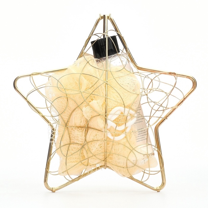 Новогодний подарочный набор косметики &laquo;Новогодняя звезда&raquo; для душа и ванны, золотая серия