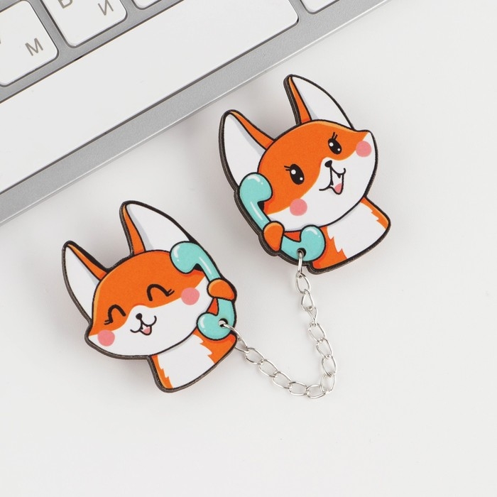 Набор значков &laquo;Лисички&raquo;, 8 х 12 см