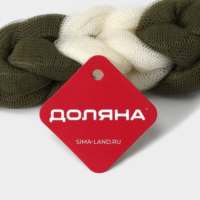 Мочалка для тела Доляна &laquo;Колосок&raquo;, 40 гр, цвет зелёный