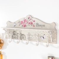 Крючки декоративные дерево с полочкой "Весна в Париже" 11,5х58х28 см Крючки декоративные дерево с полочкой "Весна в Париже" 11,5х58х28 см