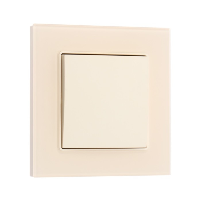Выключатель проходной TOT Matte Glass, 10 А, 1 кл., скрытый, стекло, бежевый Выключатель проходной TOT Matte Glass, 10 А, 1 кл., скрытый, стекло, бежевый