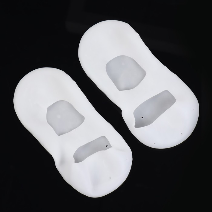 Носочки для педикюра, силиконовые, с лямкой, 18 × 9 см, размер L, цвет белый Носочки для педикюра, силиконовые, с лямкой, 18 × 9 см, размер L, цвет белый