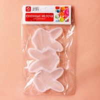 Форма для леденцов Доляна &laquo;Заяц&raquo;, силикон, 13&times;7,5&times;0,7 см, 3 ячейки