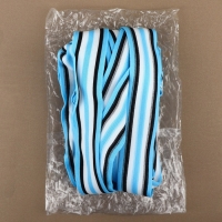 Тесьма трикотажная лампас 40 мм, 9,1 ± 0,5 м, цвет голубой/чёрный/белый Тесьма трикотажная лампас 40 мм, 9,1 ± 0,5 м, цвет голубой/чёрный/белый