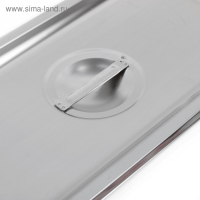 Крышка из нержавеющей стали к гастроемкости 1/3, 32,5&times;17,6&times;1,5 см, толщина 0,8 мм