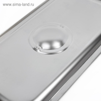 Крышка из нержавеющей стали к гастроемкости 1/3, 32,5&times;17,6&times;1,5 см, толщина 0,8 мм