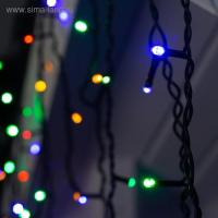 Гирлянда &laquo;Бахрома&raquo; 3 &times; 0.9 м, IP44, УМС, тёмная нить, 232 LED, свечение мульти, 220 В