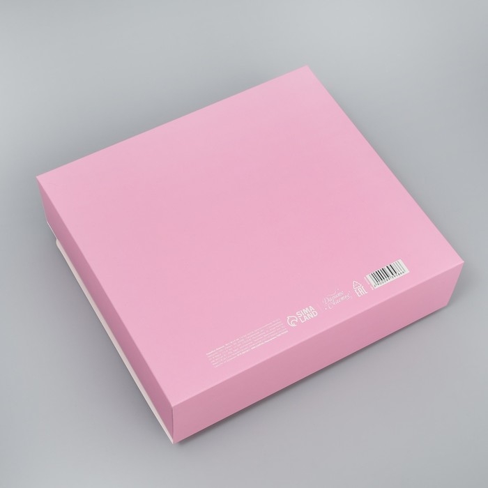 Коробка-фоторамка подарочная складная, упаковка, &laquo;Розовая вата&raquo;, 20 х 18 х 5 см