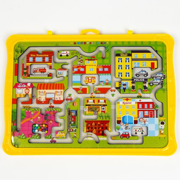 Игровой набор лабиринт &laquo;Городок&raquo;, маркерная доска, 2 &times; 36 &times; 27,5 см