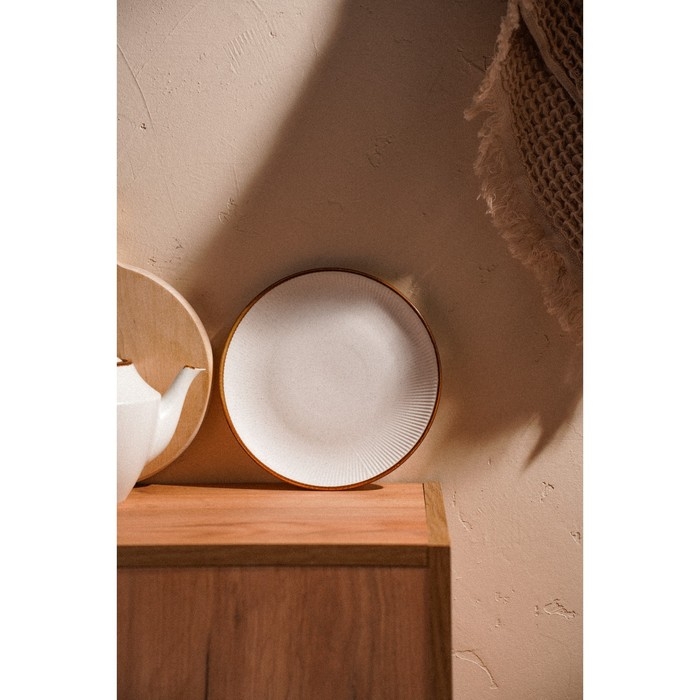 Тарелка обеденная фарфоровая SL Home &laquo;Волна в камне&raquo;, d=20,5 см, цвет белый