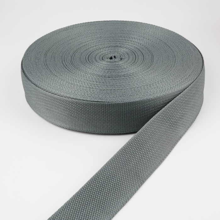 Стропа ременная, 40 мм, 50 &plusmn; 1 м, плотность 12 гр/м, цвет тёмно-серый №19-1