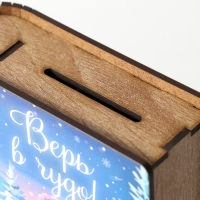 Новогодняя копилка-шкатулка "Верь в чудо" 14х12х5 см Новогодняя копилка-шкатулка "Верь в чудо" 14х12х5 см