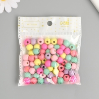 Набор бусин для творчества дерево "Шарики цветные" набор 20 гр 1х0,9 см