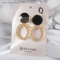 Серьги металл &laquo;Эврика&raquo; овальные, цвет золото