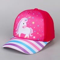 Кепка детская для девочки &laquo;Единорог&raquo;, цвет розовый, р-р.52-54, 5-7 лет