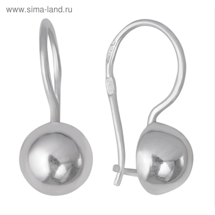 Серьги &laquo;Шарики&raquo;, посеребрение
