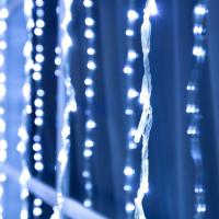 Гирлянда &laquo;Водопад&raquo; 2 &times; 1.5 м, IP44, прозрачная нить, 400 LED, свечение белое, 8 комбинаций режимов, 220 В