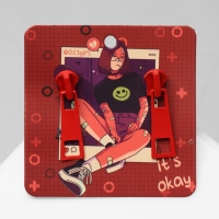 Серьги металл &laquo;Молнии&raquo;, цвет красный