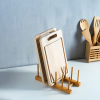 Подставка для разделочных досок и крышек, 26×10,5 см, 5 мест, бамбук Подставка для разделочных досок и крышек, 26×10,5 см, 5 мест, бамбук