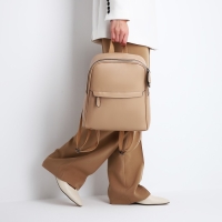 Рюкзак женский из искусственной кожи на молнии, 1 карман, цвет бежевый Рюкзак женский из искусственной кожи на молнии, 1 карман, цвет бежевый