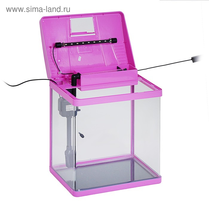Аквариум SeaStar LS-380F в комплекте: LED-лампа, фильтр, 30 л, розовый