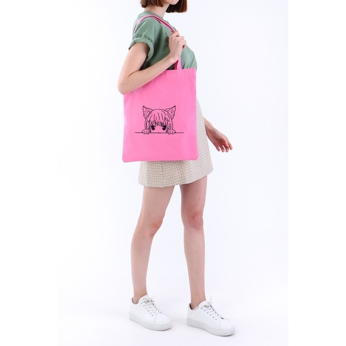 Шопер детский для девочки «Девочка», 35 х 0,5 х 40 см, вышивка, розовый Шопер детский для девочки «Девочка», 35 х 0,5 х 40 см, вышивка, розовый