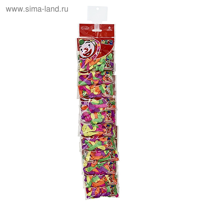 Шар латексный на стрип-ленте 2" &laquo;Водяная бомбочка&raquo; с насадкой для воды, набор 100 шт., цвета МИКС