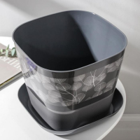 Горшок с поддоном &laquo;Листопад&raquo;, 7,3 л, цвет тёмно-серый