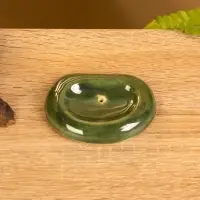 Подставка под благовония "Галька" керамика, цв. зелёный, 7х5х1 см