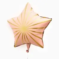 Воздушный шар фольгированный 18" звезда "Грани" цвет розовый сатин, набор 5 штук