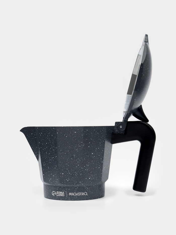 Кофеварка гейзерная "Мрамор" на 6 чашек, цвет черный