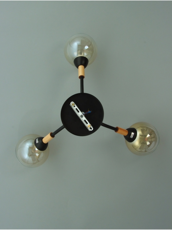 Люстра Люстра "Гундер" 3хЕ27 40Вт черный 57х57х25 см