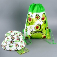 Детский набор "Авокадо" (панама+ мешок для обуви), р-р. 52-54 см Детский набор "Авокадо" (панама+ мешок для обуви), р-р. 52-54 см