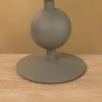 Подсвечник на 1 свечу текстурный "Графитовый" с 2 сферами 8,5х8,5х18 см