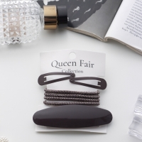 Набор для волос "Авиталь" (4 резинки 6,5см, автомат 9см, 2 невидимки 4,5см) коричневый