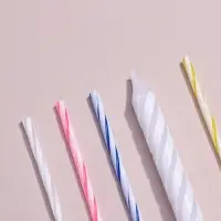 Свечи для торта, коктейльные 8 шт., 1 музыкальная