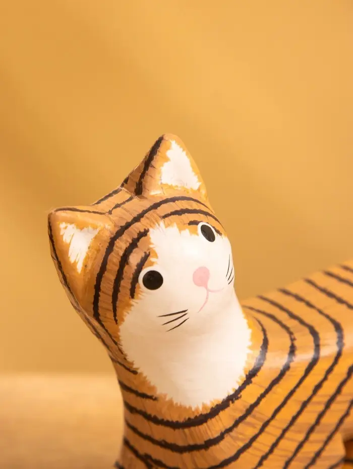 Сувенир &laquo;Полосатая кошка&raquo;, 11&times;3&times;9 см, дерево, МИКС