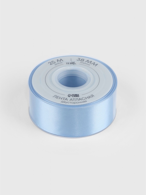 Лента атласная двухсторонняя №332 38мм*25±1м небесно-голубой TR Лента атласная двухсторонняя №332 38мм*25±1м небесно-голубой TR