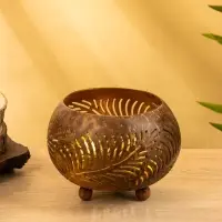 Подсвечник из кокоса, 15&times;15&times;13 см, коричневый