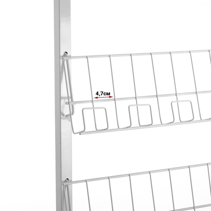 Стойка-стеллаж универсальная, 6 прямых полок L=95 цвет белый