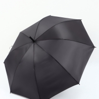 Зонт-трость п/авт R48/55 8сп П/Э В/У ОДНОТОН ручка-крюк черный пакет