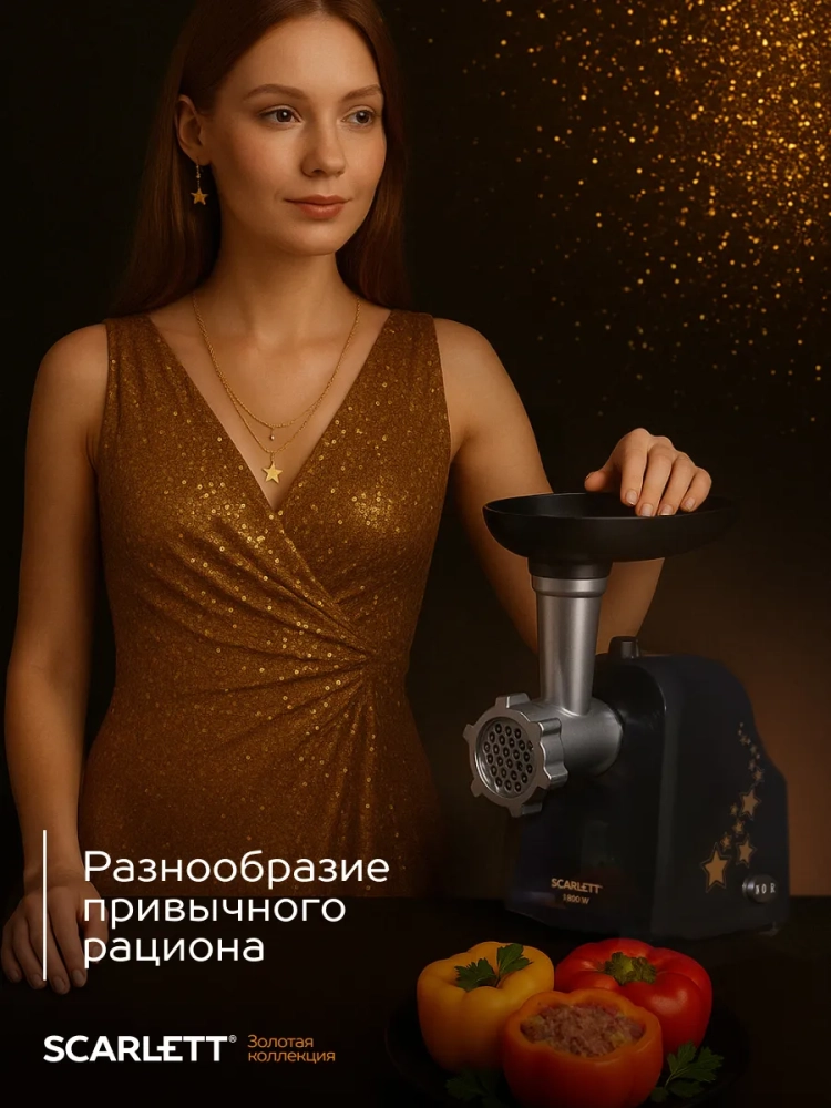 Мясорубка электрическая с насадками и овощерезкой