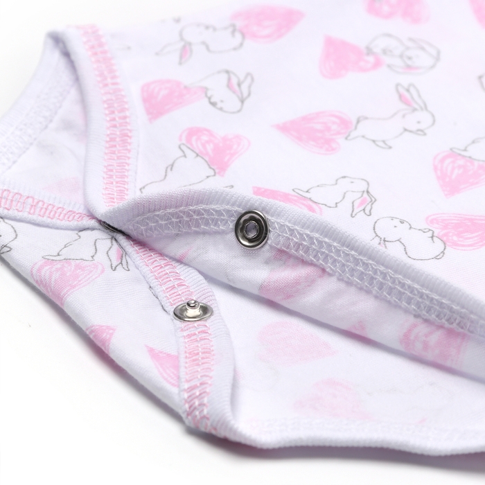 Боди детское с длинным рукавом, цвет белый/зайки, рост 62