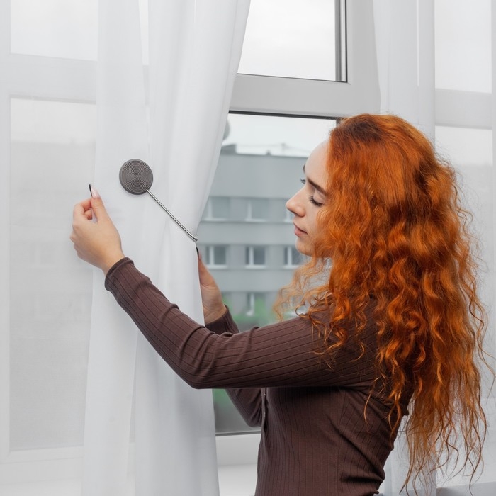 Подхват для штор &laquo;Вязаный круг&raquo;, на пружине, d = 6/3,5 см, 23,5 см, цвет тёмно-серый