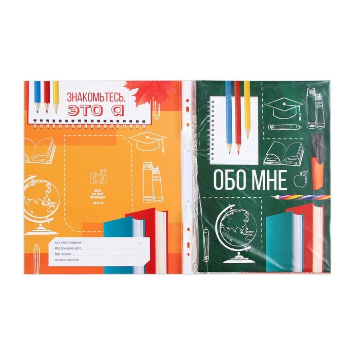 Папка школьная с креплением &laquo;Портфолио школьника&raquo;, 10 листов-разделителей, 21,5 х 30 см.