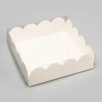 Коробка для печенья, кондитерская упаковка, Белая, 13&times;13&times;4 см