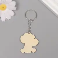 Брелок дерево "Слонёнок с цветным венком" 4,1х3,5х0,3 см