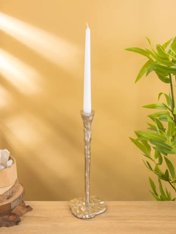 Подсвечник "Капель" алюминий 30 см, цв. серебро